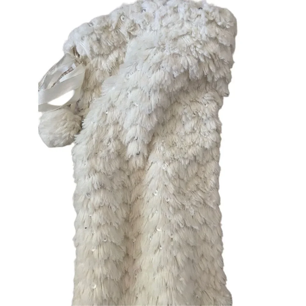 Sequin Sweater Boots Faux Fur Winter Slippers House Shoes